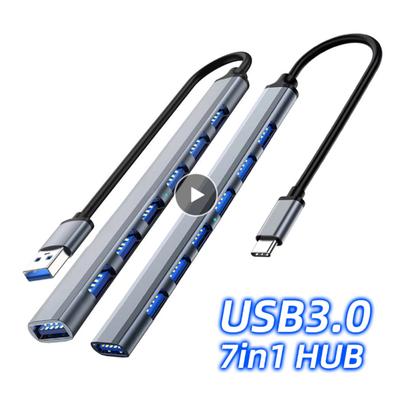 7-in-1 Usb C Hub 3.0 Type C 7-port Multi Splitter Otg Usb Power Adapter Compatible For Macbook Pro