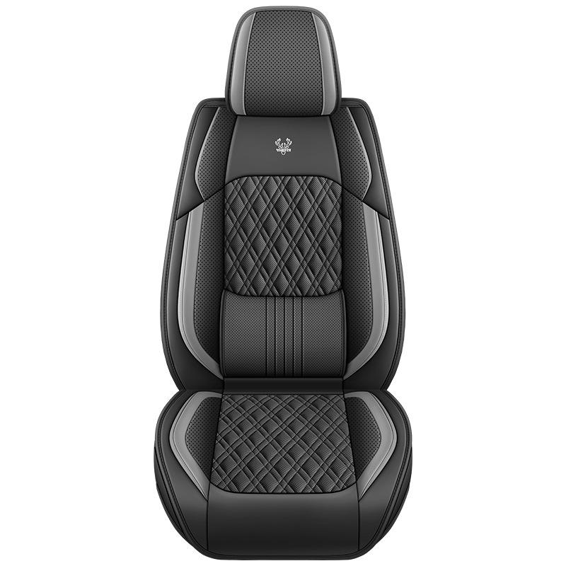 

Чехлы на сиденья 1 шт. Роскошные чехлы на сиденья из искусственной кожи Универсальный автомобильный чехол на сиденье Подходит для большинства грузовиков, седанов и внедорожников Легко установить Дышащий 1PC чёрный/серый