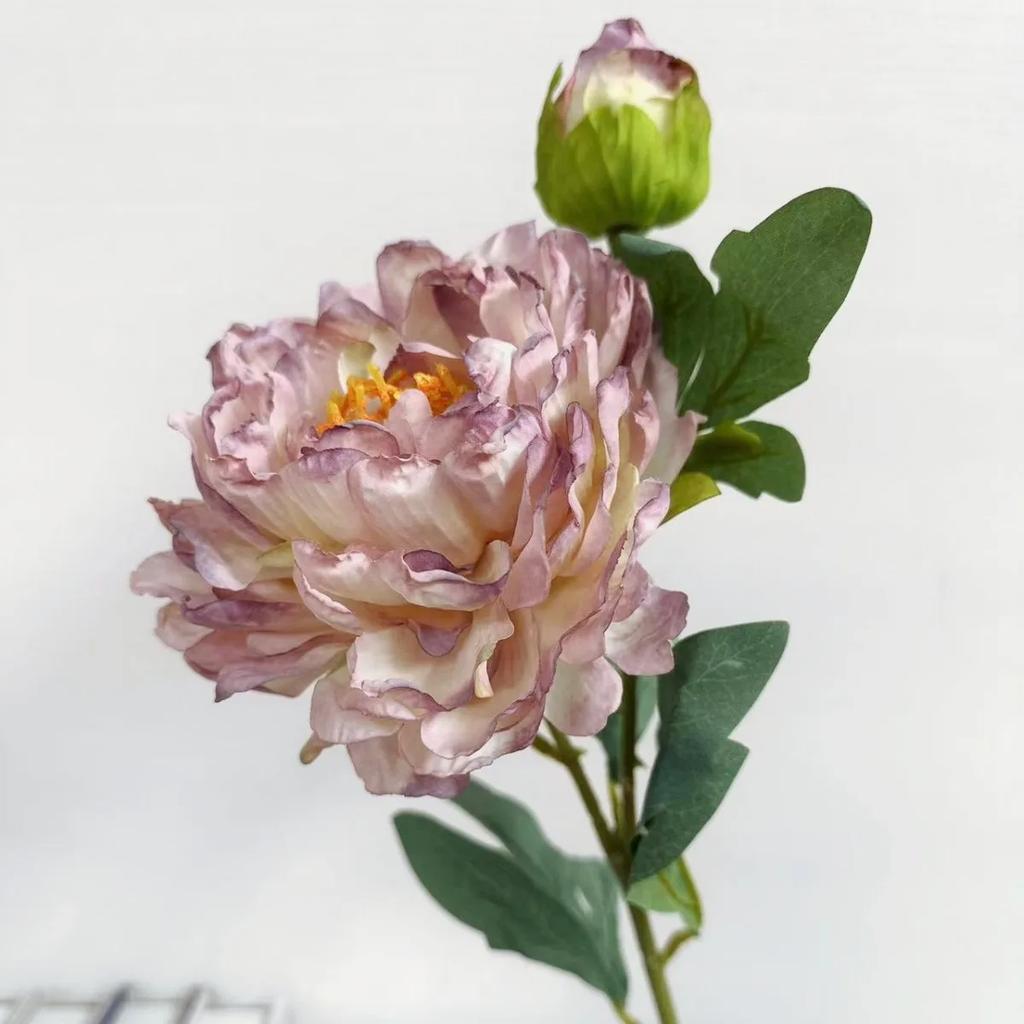 5Pcs/lot Retro Burnt Edges Peony Fake Flowers Home Decoration Accessories Wedding Bouquet Party Event Decor Party Floral Peonies