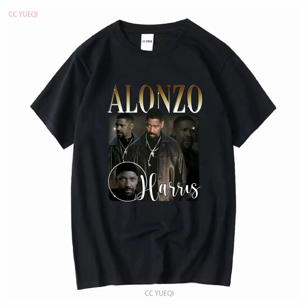 Training Day Denzel Washington Alonzo Harris Maglietta Film Cotone Nero vintage Lavata moda Leggermente grafica Alla moda Casual