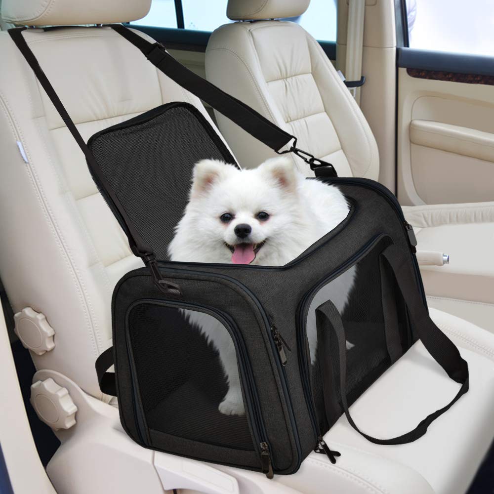 

Dog Carrier Bag Soft Side Backpack Puppy Pet Carriers & Travel Products Airline Approved Outgoing For Small Dogs Cat Accessories M (43x28x28cm)