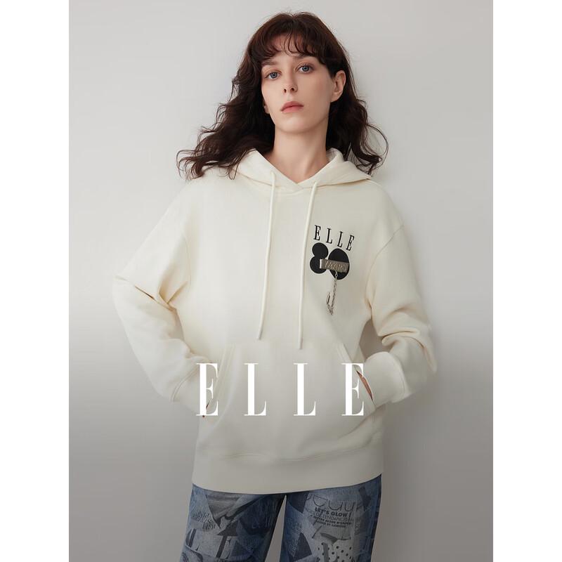 ELLE Women s French-Inspired Embroidered Hooded Sweatshirt L