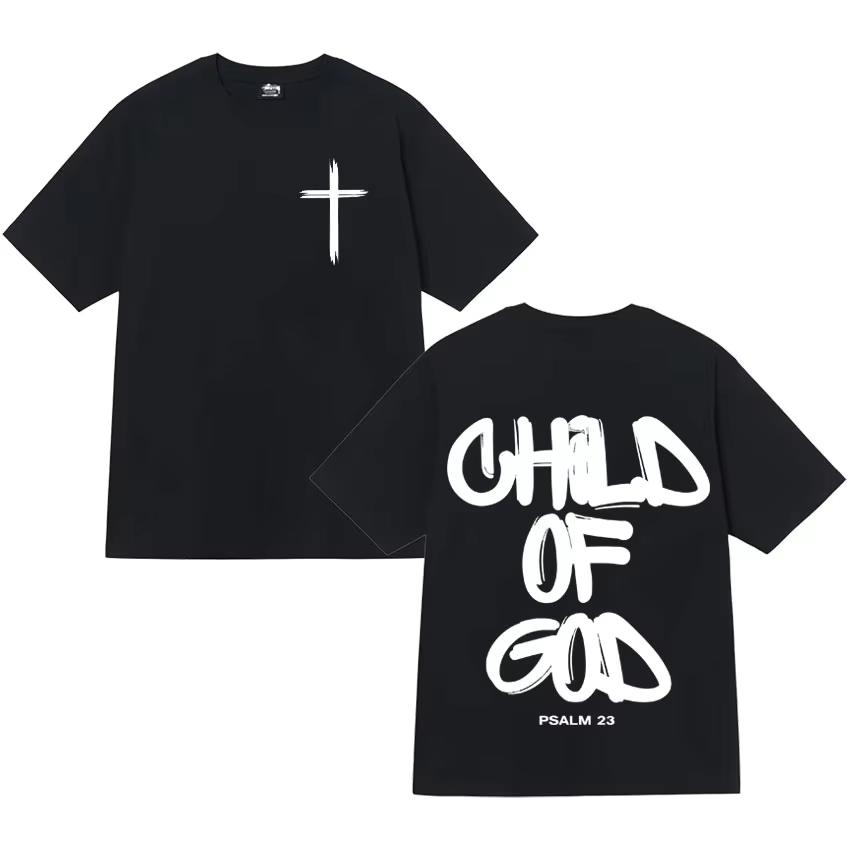 2026 New Ghod of God Bible Christian Religion Jesus Graphic Print Tshirt Mens Cotton Loose Casual Highquality Street Wear