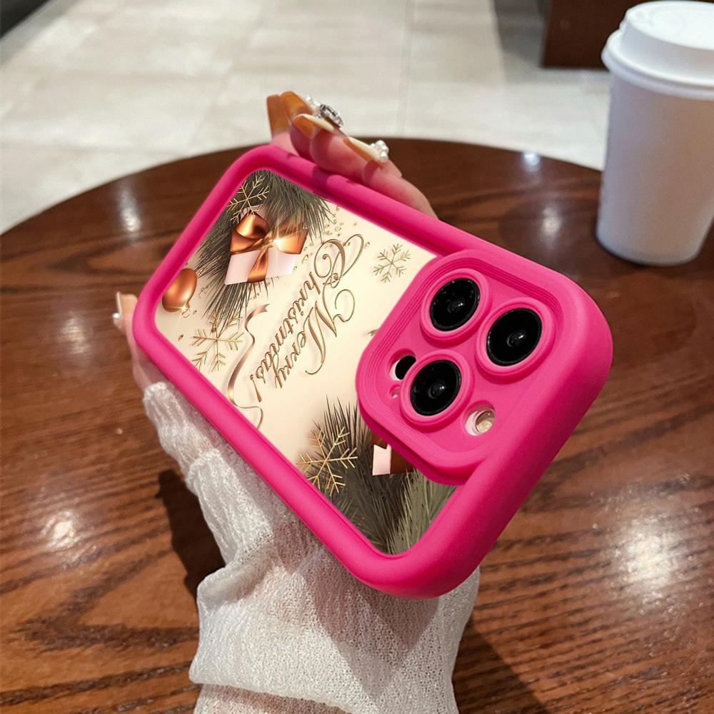 N114 Merry Christmas Desig Art Happy New Year Soft Angel Eyes Phone Cases for iPhone 16 15 14 13 11 Pro Max 8 7 6s Plus 12 XR XS Max Shockproof Cover