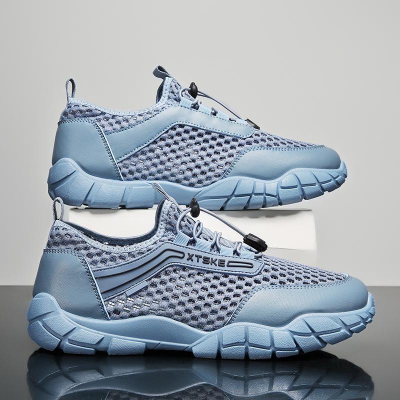 

Модные повседневные кроссовки, мокасины, спортивные и для отдыха, тканевые сандалии на плоской подошве, вентилируемые, износостойкие, летняя обувь для мужчин, универсальная мода 41 синий