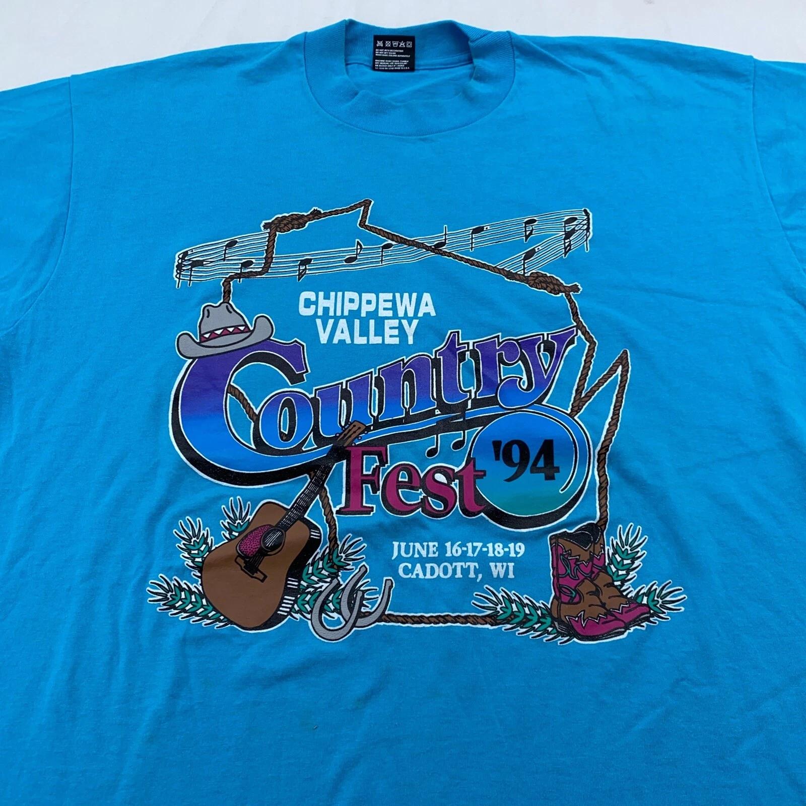 vintage 90s CHIPPEWA VALLEY COUNTRY FEST 94 CADOTT, Wisconsin T-Shirt XL concert S