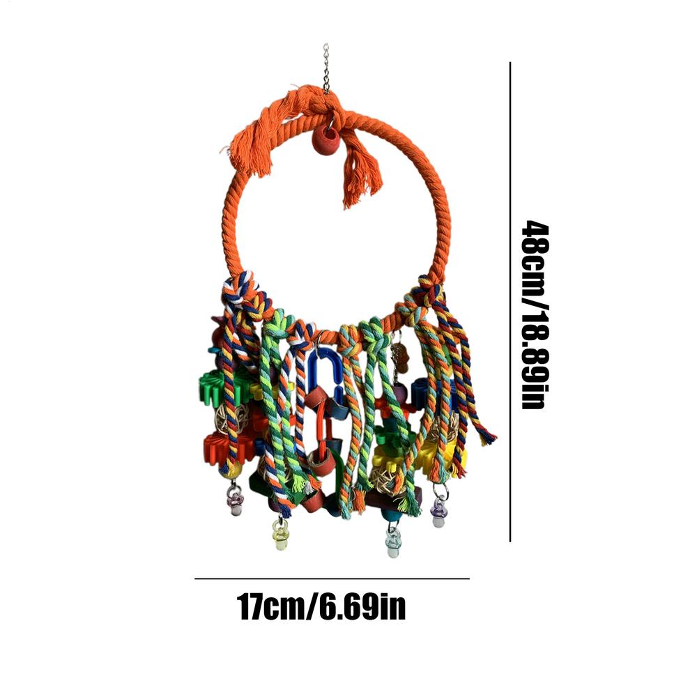 

Bird Swing Colorful Ring Parrot Swing Bird Accessories Cotton Rope Pet Supplies Interactive Games For Cockatiel Conure Canary белый