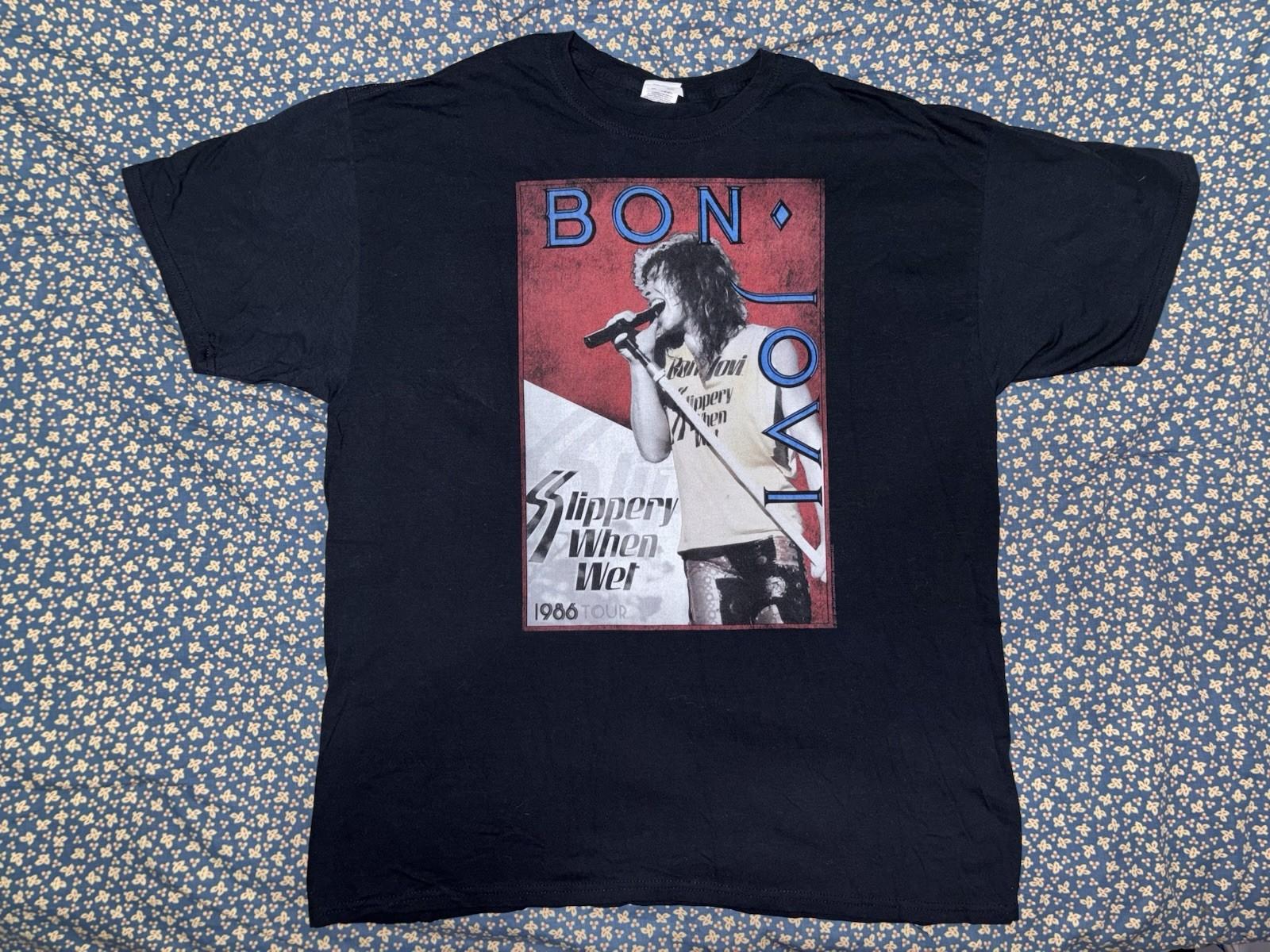Y2K Bon Jovi Slippery When Wet 1986 Tour Date - XL Unisex T-Shirt M