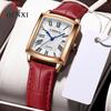 Yeni ÜST Marka Lüks kadın saati Kutusu Kare Izle Bayanlar Moda Deri Su Geçirmez kadın Kuvars Saatler
