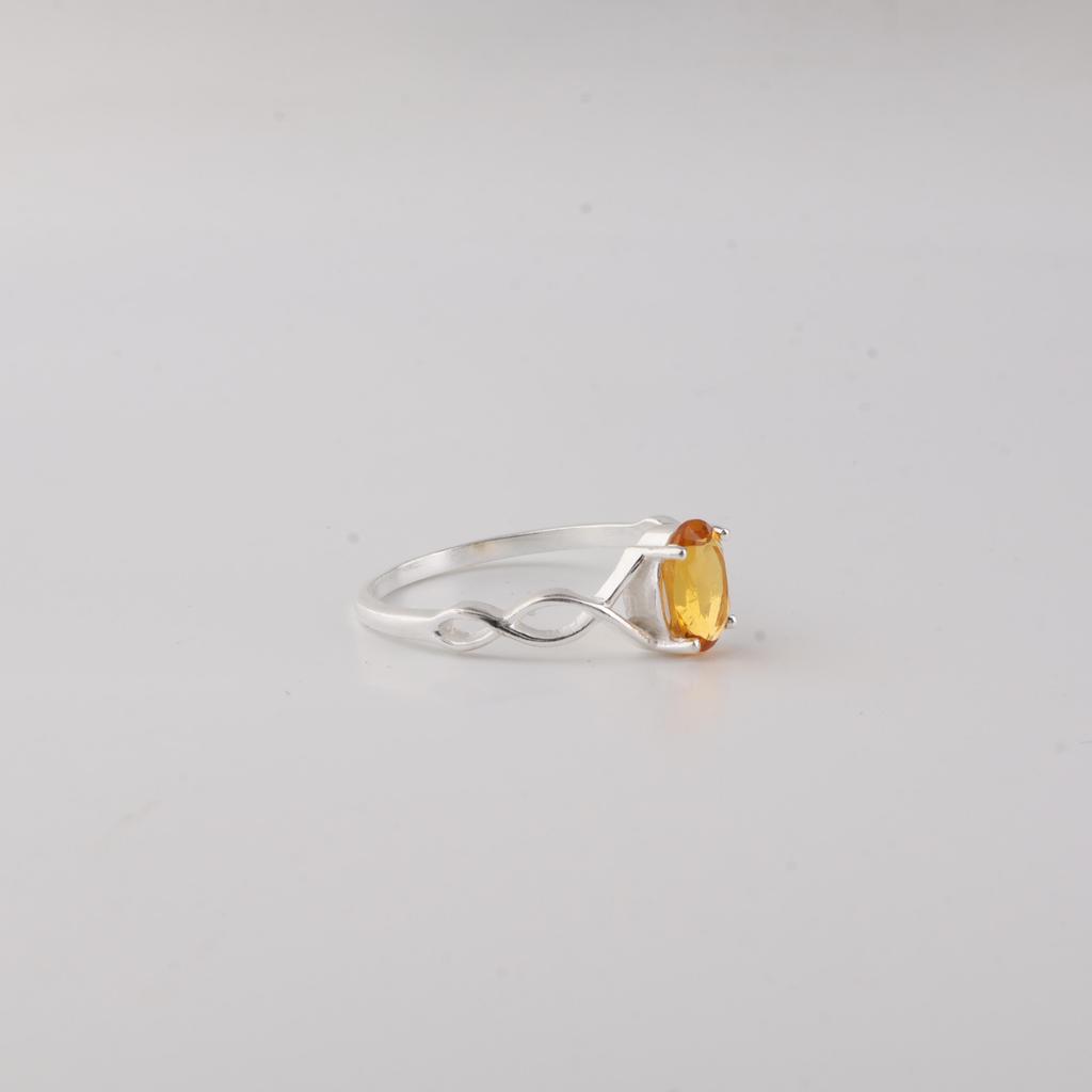 Natural Citrine Gemstone 925 Sterling Silver Jewelry Pretty Ring For Your Love CZR-16-2
