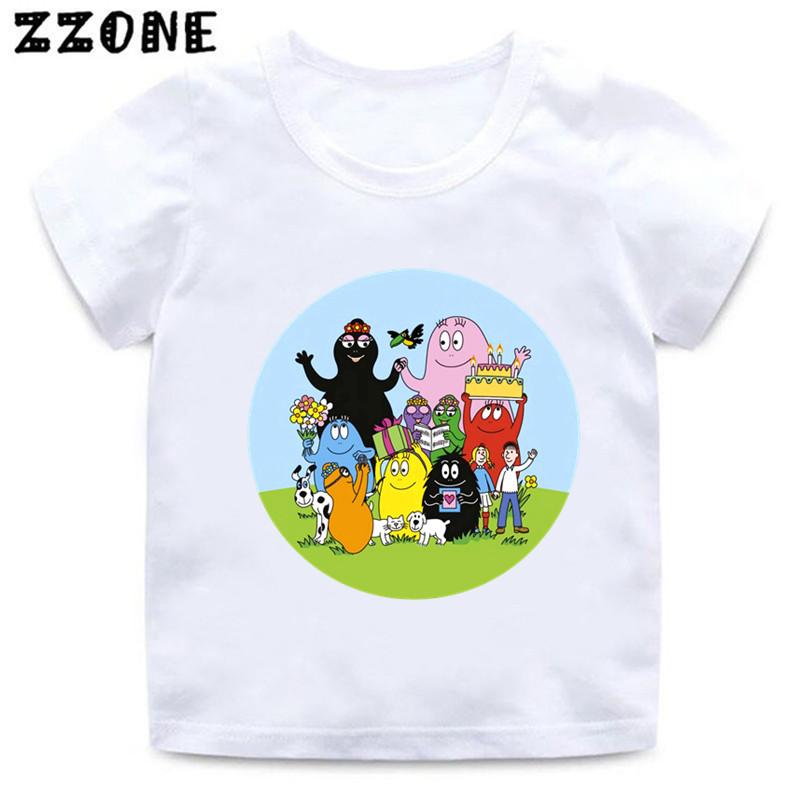 Hot Sale Cute Barbapapa Print Cartoon Kids TShirts Girls Clothes Baby Boys Short Sleeve T shirt Summer Children Topsooo5162