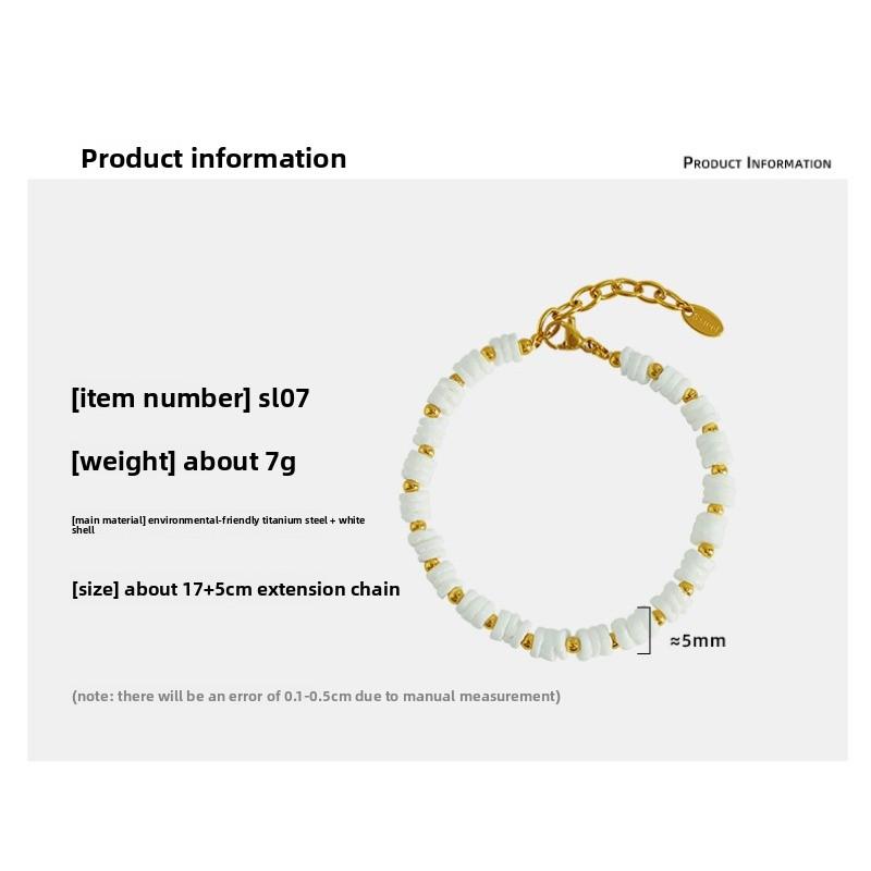 Meier Niche style bracelet work clothing white mother-of-pearl beaded classy bracelet gentle jewelry easiest for match