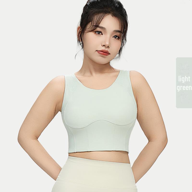 High-Strength One-Piece Sports Vest Bra: Large Size Yoga & Fitness Support