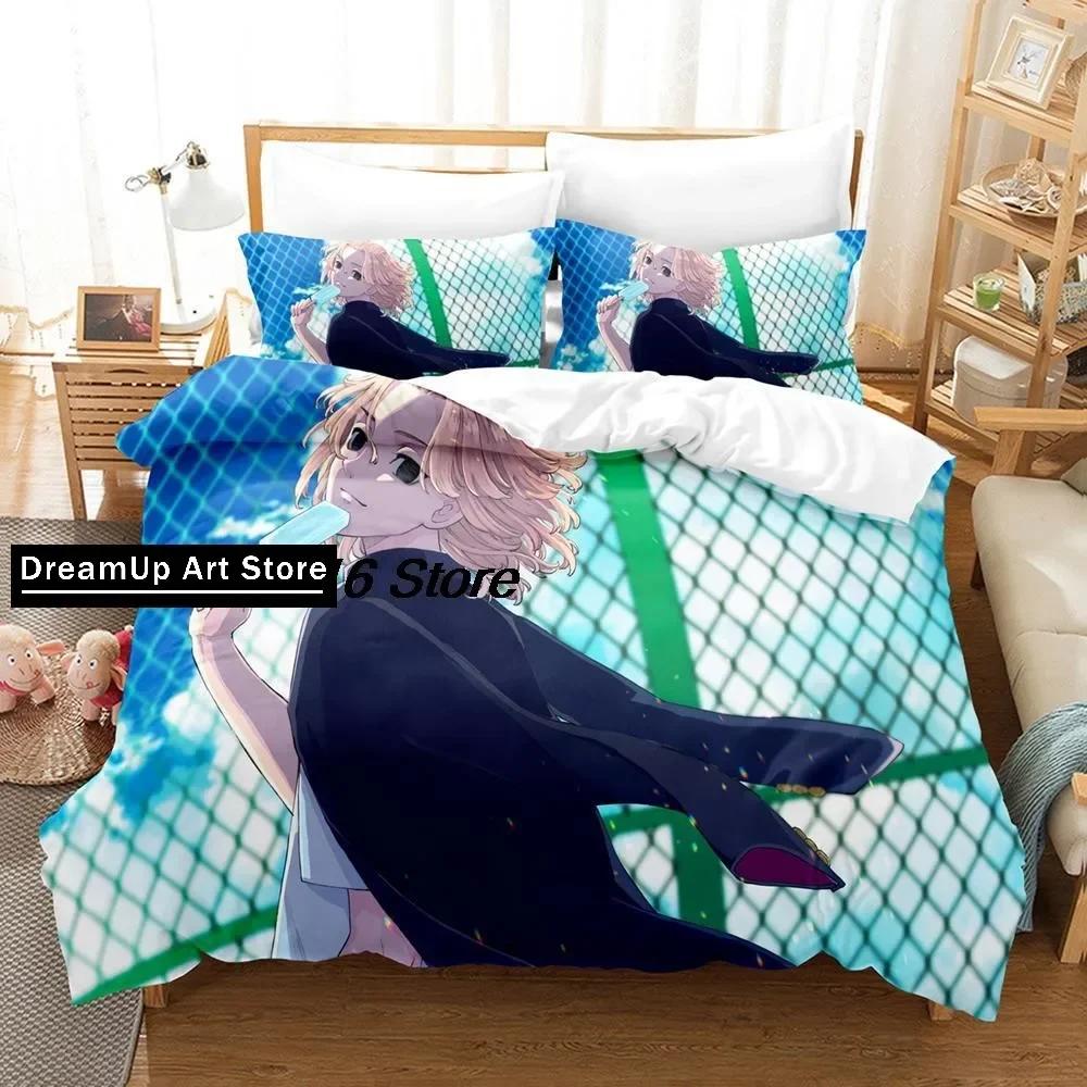 Tokyo Avenger Bedding Set Single Twin Full Queen King Size Bed Set Aldult Kid Bedroom Duvetcover Sets 3D Anime Bed Sheet Set