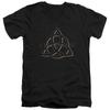 Charmed Triple Linked Logo Mens Slim Fit V-Neck T Shirt Black Officially License