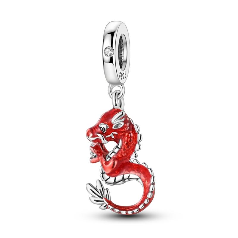 Charms Plata De Ley 925 Evil Blue Eyes Silver Sun Star Elk Dinosaur Flower Charm Women Anniversary DIY Jewelry
