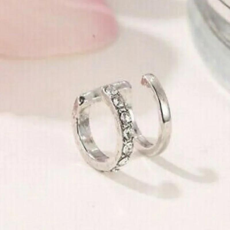 Fashion Exquisite Rhinestone Decor Ear Cuff Earring for Woman Ear Summer New Arrival Christmas Jewelry Gift
