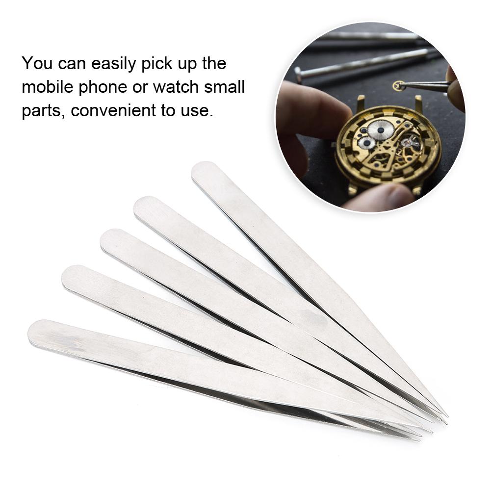 5 Stück/Set Legierter Stahl Antimagnetisch Hochpräzise Pinzetten Uhrenreparaturwerkzeug