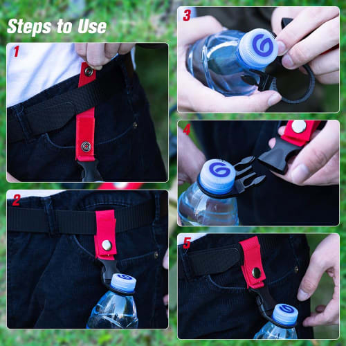 Water Bottle Holder with Hook for Water Bottles, Ideal for Hiking, Camping, Hiking, and Outdoor Activities, Keeping You Hydrated, Lightweight, Easy to