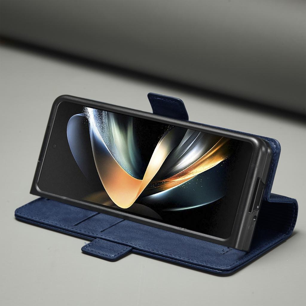 Business Leather Case For Samsung Galaxy Z Fold 6 5G 3 4 5 Fold6 Fold5 Magnetic Flip Protective Cards Solt Wallet Phone Cover