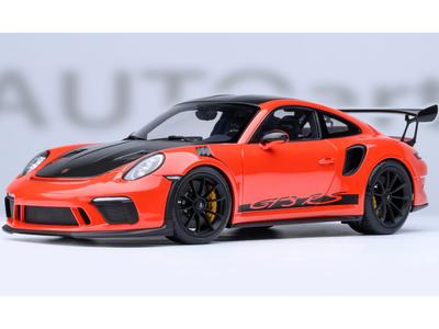 АВТОарт 118 Porsche 911 (991,2) GT3 RS Пакет Weissach (ОранжевыйЧерный) Готовая модель 78177