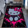 Disney Japanisch Sanrio Hello Kitty Schwarzer Teppich für Wohnzimmer Schlafzimmer Kinderzimmer Zuhause Sofa Bereich Teppich Matte zum Geschenk Dekor