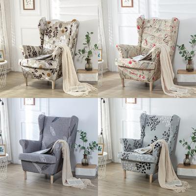 Nordic Flowers Wing Chair Cover Stretch Spandex Armchair Covers Removable Sofa Slipcovers With Seat Cushion Covers 2023 New