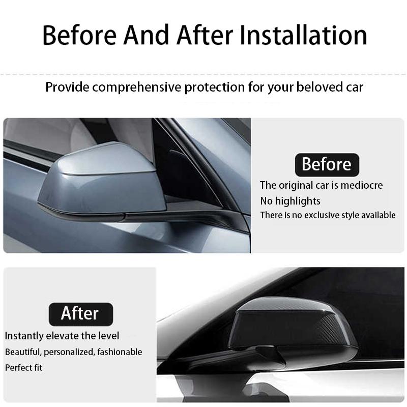Real Carbon Fiber Rear View Mirrors Cover For New Tesla Model Y Launch 2025+ Juniper 2025  Side Door Rearview Mirror Cover Matte