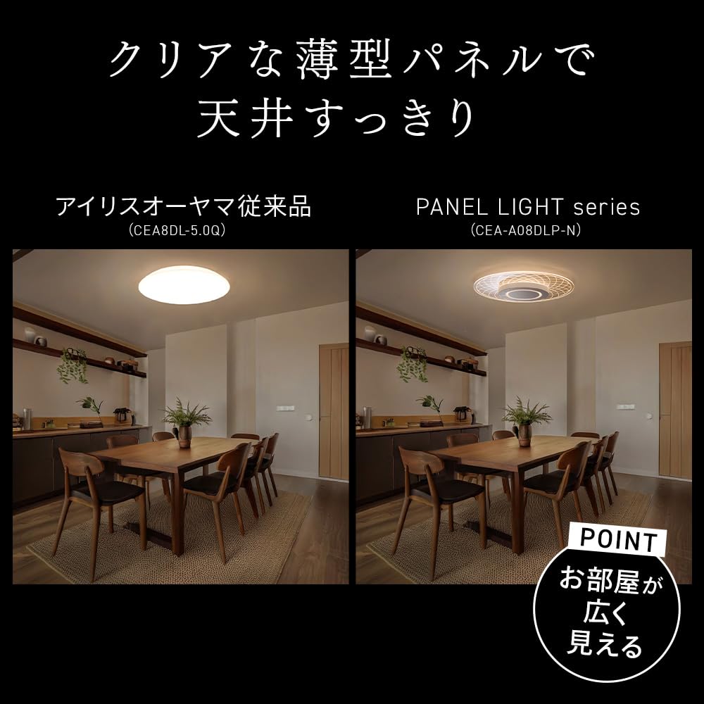 IRIS OHYAMA LED Ceiling Panel 12 Tatami Indirect Bright Ceilings and Light That Is Gentle On the Light That Changes Your Round Type Light, Light,