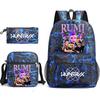 Large Capacity Schoolbag with Shoulder Strap; Student Three-piece Pencil Case Set