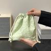 Cute Pink Bowknot Print Travel Skincare Drawstring Storage Bag Makeup Bag Underwear Clothing Bag Portable Organizer Bag