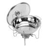 Runde Chafing Dishes für Buffet-Set Edelstahl Buffet Speisenwärmer-Set mit Glasdeckel Brennstoffbehälter