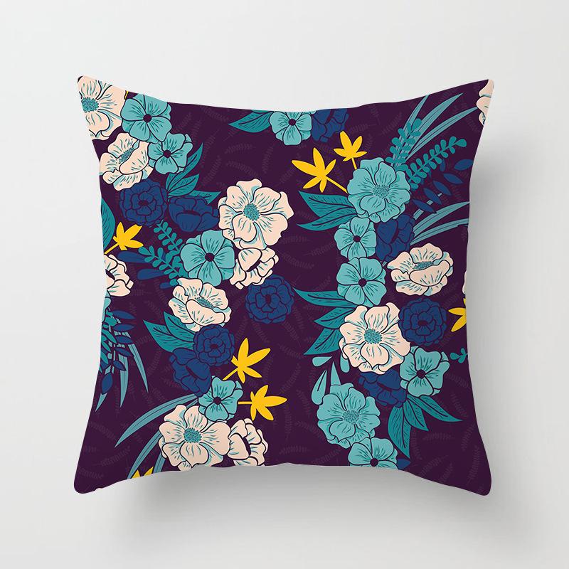 Summer Tropical Floral Cushion Cover Home Decor Office Sofa Pillowcase Green Plant Throw Pillowcase