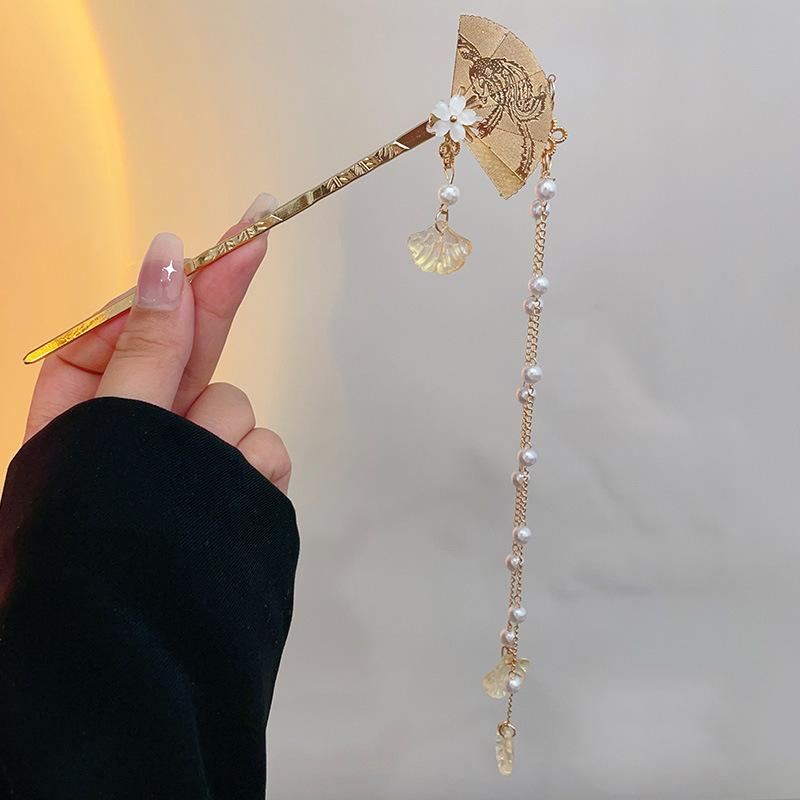 Chinese Style Phoenix Tassel Hairpin Step Shake Hanfu Cheongsam Hairpin Set Hairpin Headpiece Minimalist Modern Ancient Style