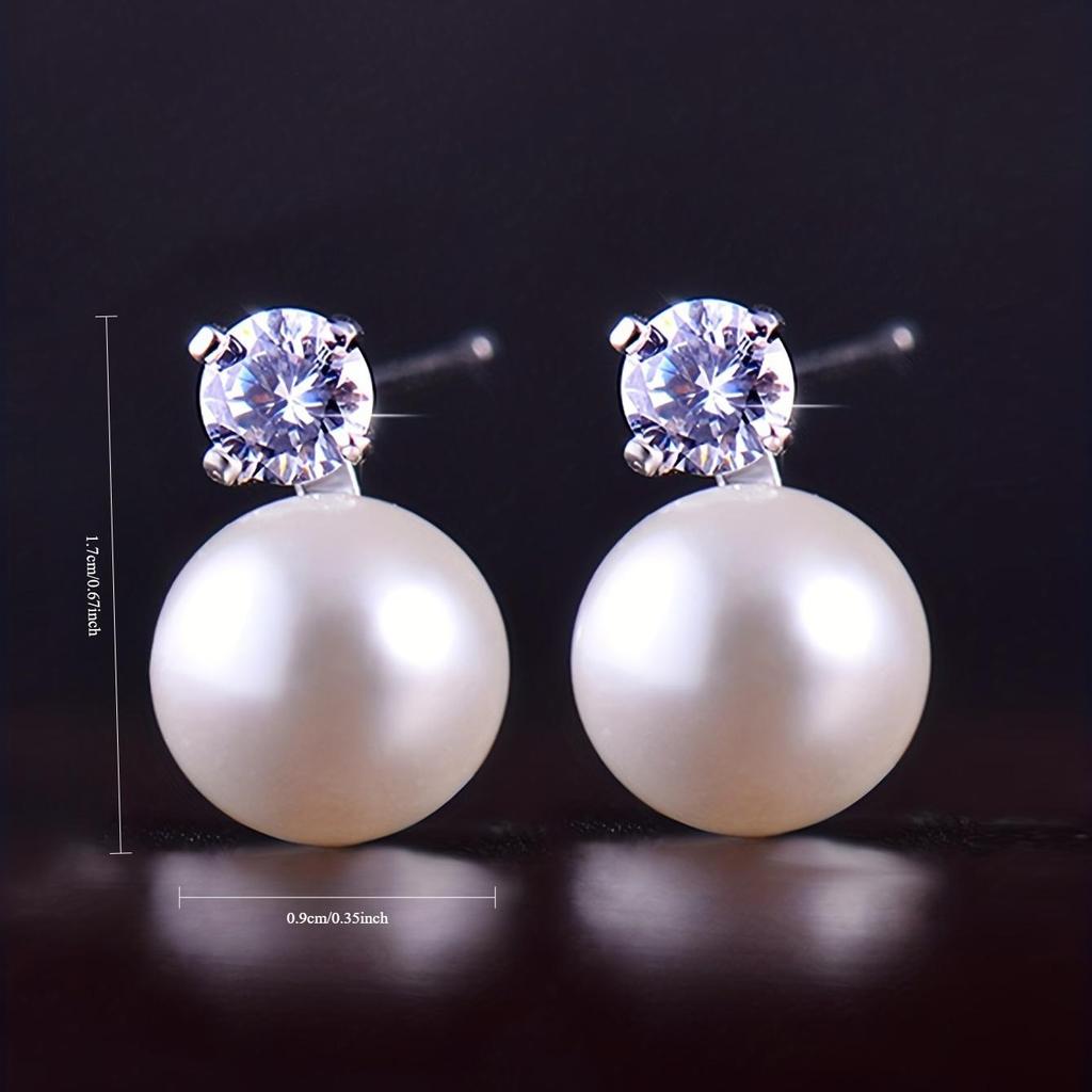 European and American fashionable women's pearl simple personality elegant creative temperament versatile niche dinner earrings
