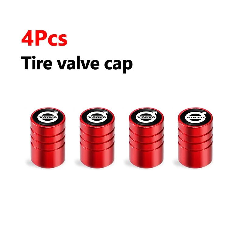 

Car Tire Wheel Valve Cap Cover+Metal Car Key Chain Ring Keychain For Volvo V50 XC60 V40 XC90 S60 XC40 V60 V70 S90 Olestar AWD T6