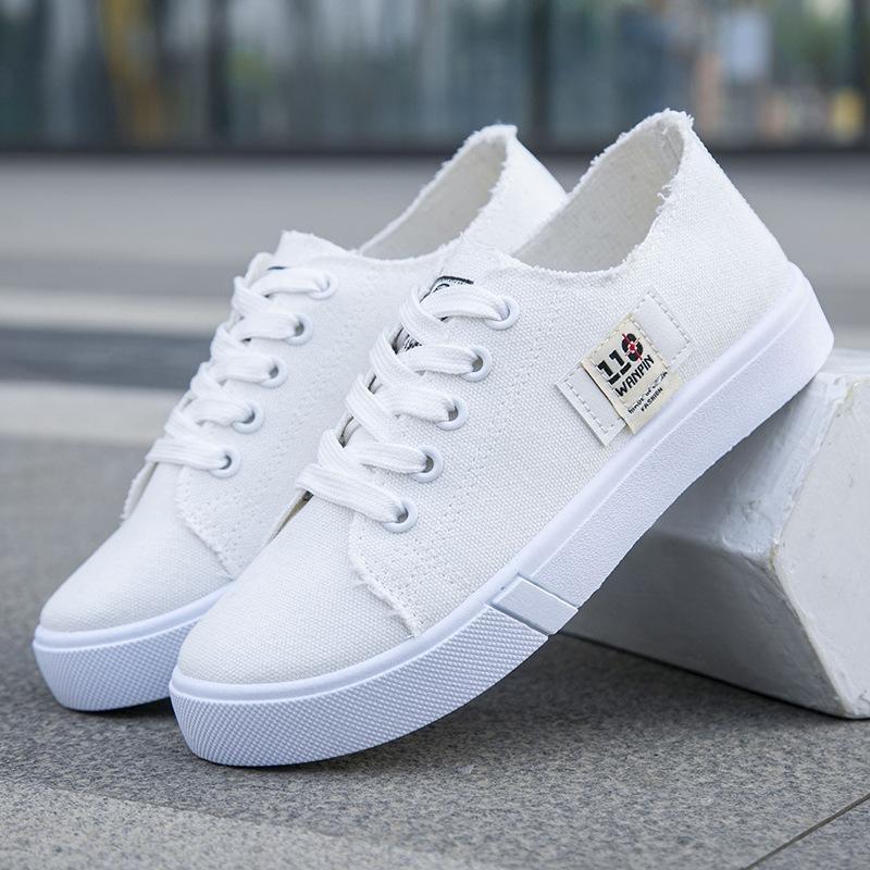 Damen Koreanischer Stil All Match Canvas Flache Schuhe Sommer Dünne Sektion Studenten Ins Trendy Board Schuhe