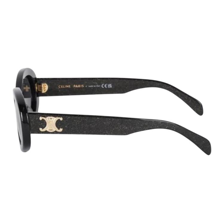 Celine Personality Design Oval Sunglasses Unisex Sunglasses Black 4S194CPLB38LX