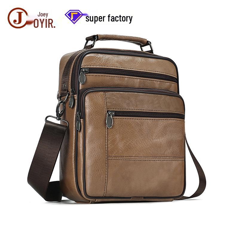 Men's Genuine Leather Large-Capacity Crossbody and Shoulder Bag