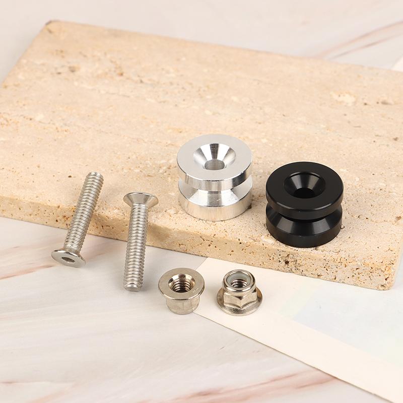 4Pcs Universal Motorcycle Rear Luggage Case Helmet Trunk Suitcase Bracket Base Plate Bushing Pad Buckle Spacers Screws Nuts