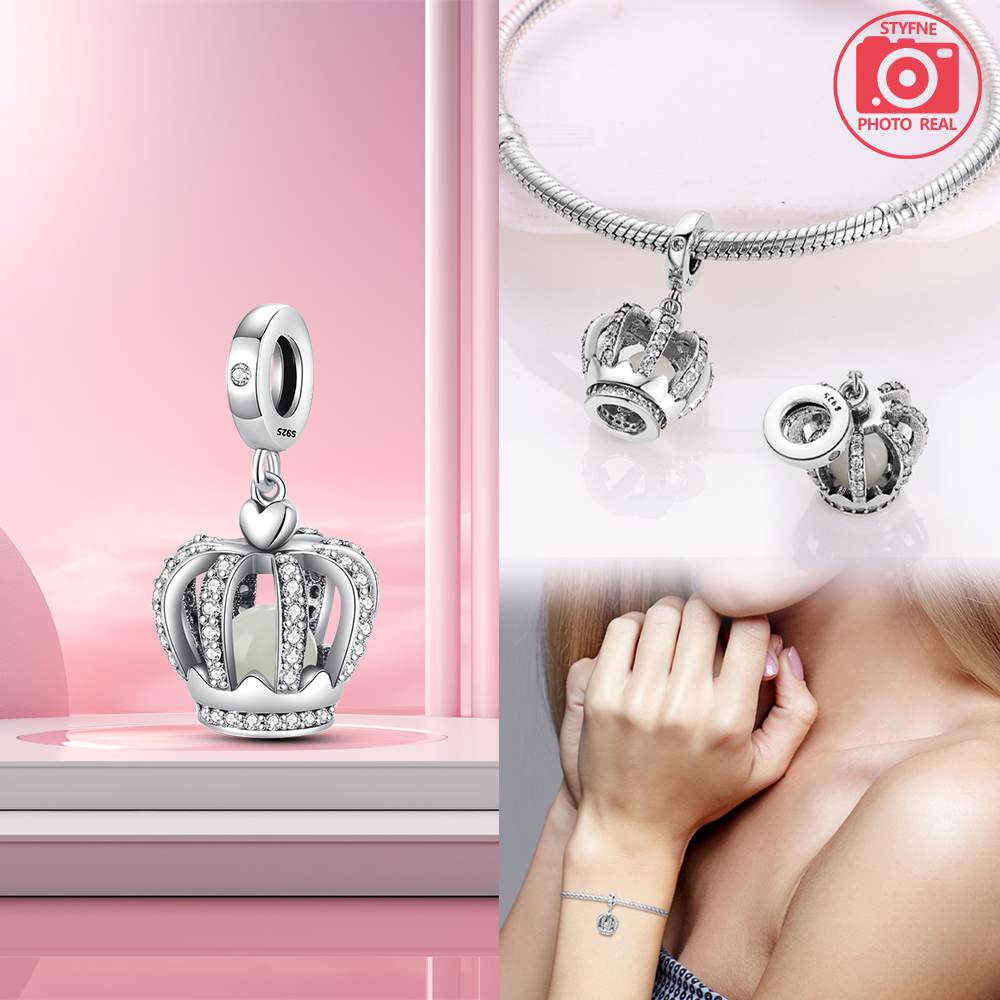 Queens Crown Pendant copper Plated Ideal For Charm Bead Charms copper Plated Authentic Bracelets for Jewellery Making