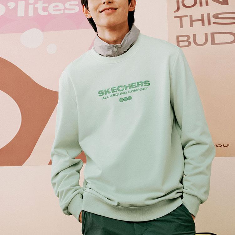 Skechers Gradient Letter Crewneck Sweatshirt Unisex Sweatshirt Light-Green-Gradient L423U054-03K2