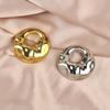 Round Geometric Brooch Zinc Alloy Round Pins Trendy Wrinkle Brooches  for Women Men