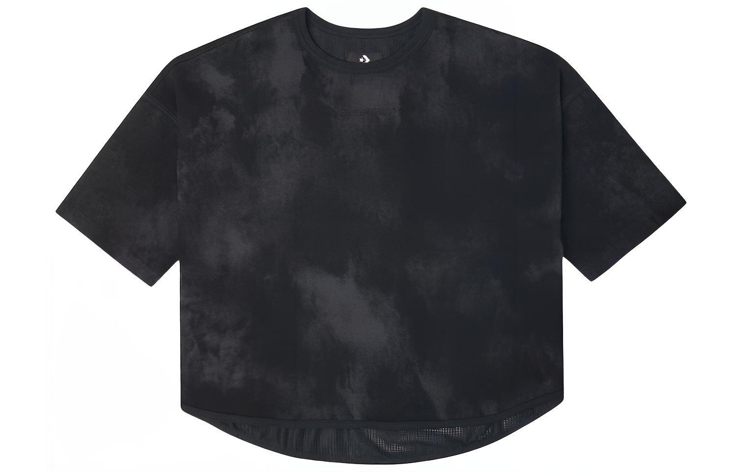Converse Crop Tops Women s Black Crew Neck Moderate 10021458-A02 L
