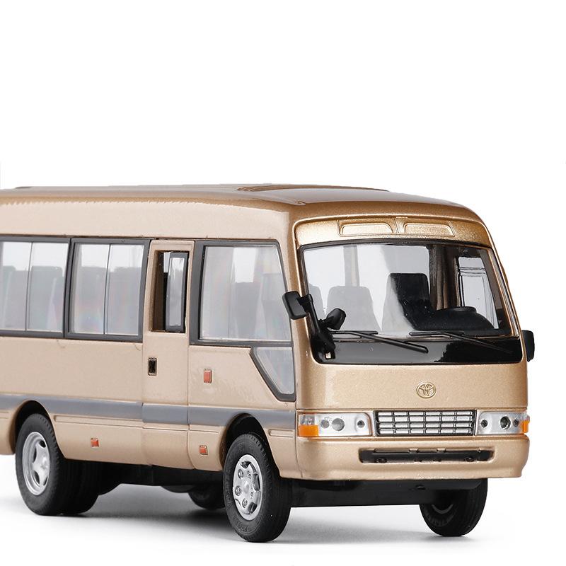 1/32 TOYOTA Coaster EX Toy Car Model Coach Lexury Bus MPV Diecast Miniature Van for Children Pull Back Collection Gift Boy Kid