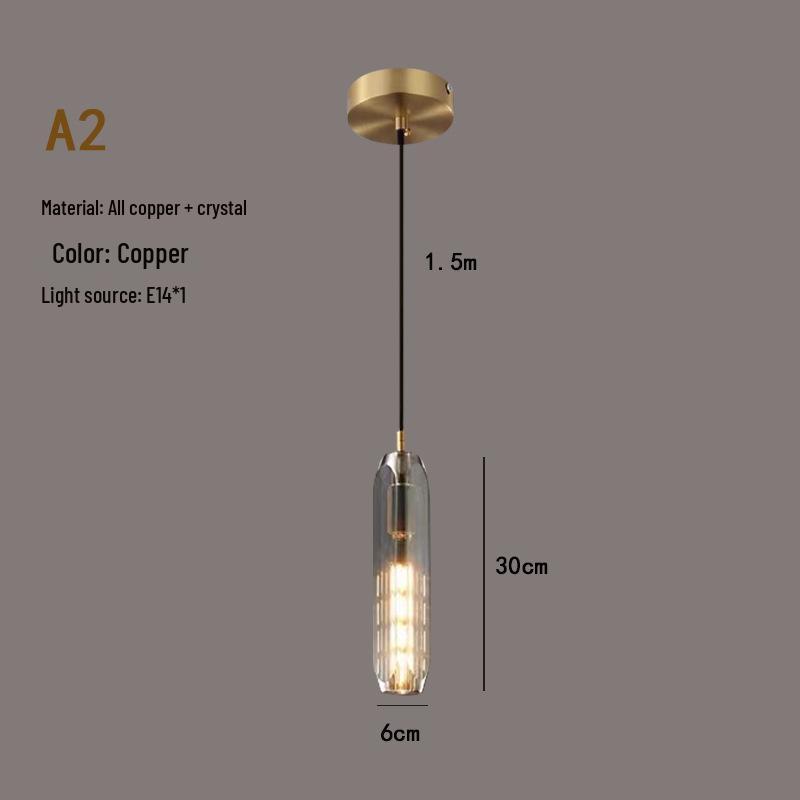 Luxury All-Copper Crystal Chandelier Pendant for Restaurants and Bedrooms