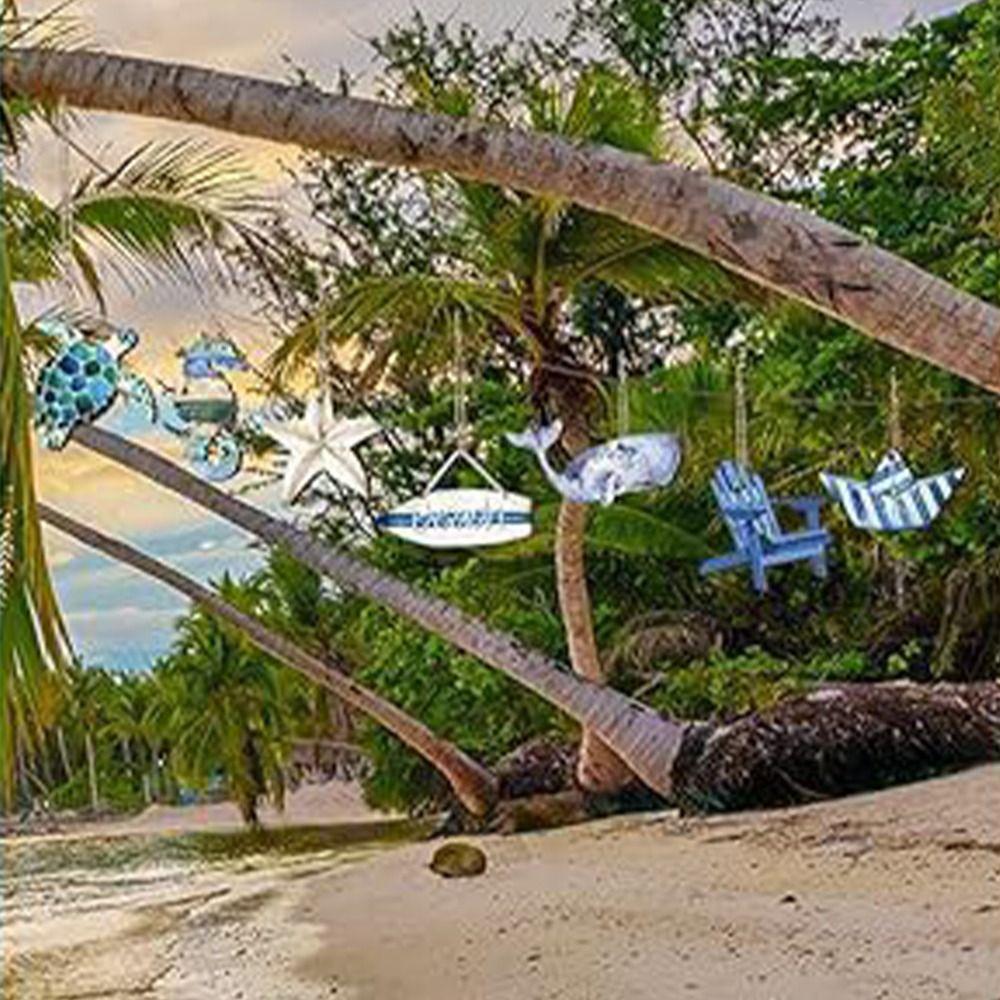 24 ks Dřevěné Mořské Živočichové Závěsný Přívěsek Hvězdice Želva Oceánské Tématické Značky Ozdoba Kavárna Bar