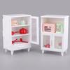 Mini Furniture Dollhouse Cupboard Pretend Play Doll Display Cabinet  Doll House Accessories