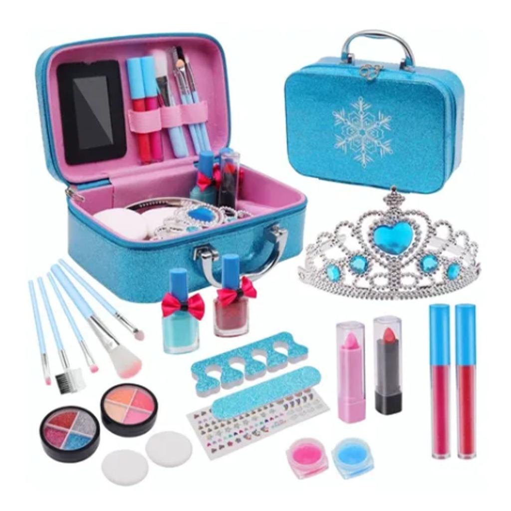 21pcs Kids Makeup Set Education Frozen Themed Washable Portable Kids Beauty Cosmetics Set
