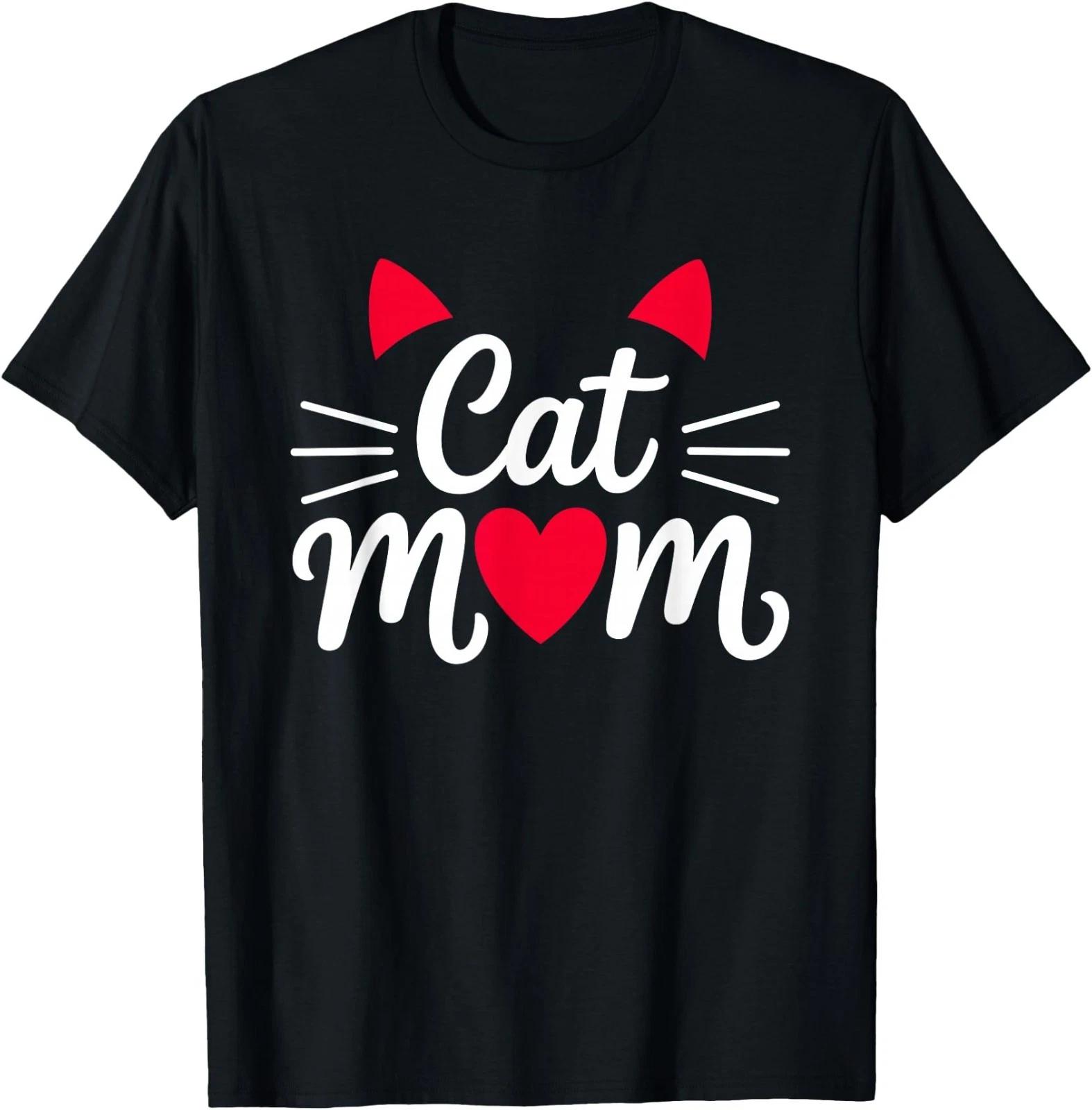 Cat Mom Cute Funny Women s Feline Lover Art Graphic T-Shirt M